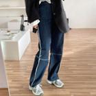 Panel High-waist Wide-leg Jeans