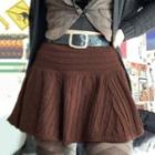 Low Waist Striped Knit Mini Skirt