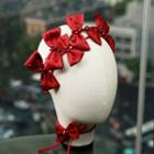 Set: Bow Hair Tie + Headband + Hair Clip 1 Pc - Headband - Red - One Size / 2 Pcs - Hair Clips - Red - One Size / 2 Pcs - Hair Ties - Red - One Size