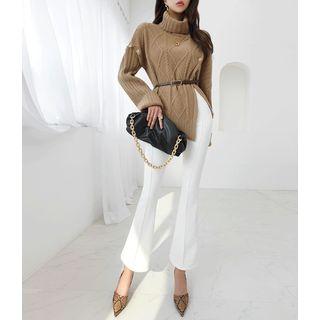 Pile-lined Boot-cut Jeggings