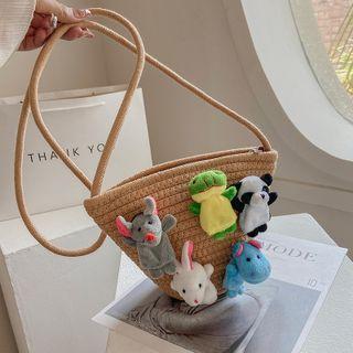 Animal Straw Crossbody Bag