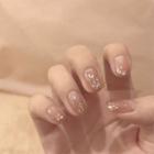 Shell Fragment Faux Nail Tip 118 - Glue - Gradient - Camel - One Size