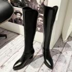 Block-heel Pointy Tall Boots
