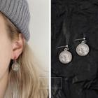 Stainless Steel Coin Dangle Earring