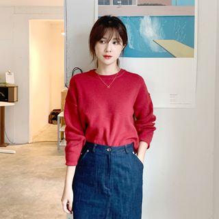 Strap-back Knit Top Cherry Red - One Size