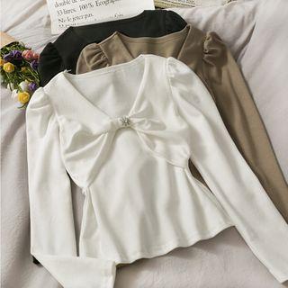 Details Ruched V-neck Top