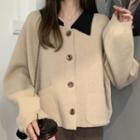 Buttons Cardigan Long-sleeve Knit Top