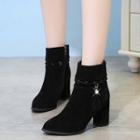 Faux-suede Tasseled Ankle Boots
