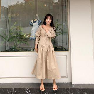 Band-back Maxi Shirtdress