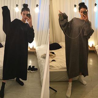 Oversized Wool Blend Knit Maxi Dress