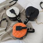 Quilted Faux Leather Round Handbag