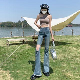 Mid Waist Distressed Flared Jeans (various Designs)