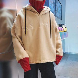 Knit Inset Hooded Sweatshirt