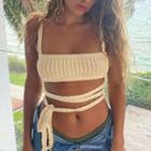 Strappy Crop Knit Camisole Top