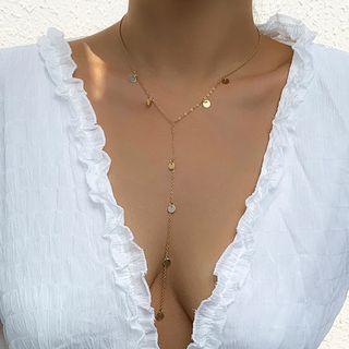 Disk Lariat Necklace