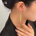 3 Pair Set : Rhinestone Earring + Star Earring + Alloy Fringed Earring Set Of 3 - Earring & Star Earring & Fringed Earring - Gold - One Size