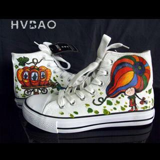 “pumpkin Carriage High-top Canvas Sneakers