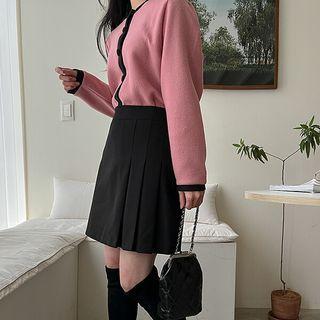 Plus Size Pleated Miniskirt With Inset Shorts