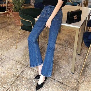 Pocket-patch Boot-cut Jeans