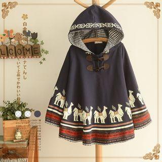 Camel Hooded Poncho