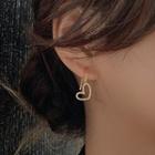 Heart Drop Ear Stud / Sterling Silver Ear Stud / Clip-on Earring