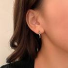 Geometric Hoop Earring 1 Pair - Eh0736 - Silver - One Size