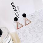 Triangle Dangle Earring 1 Pair - Rose Gold - One Size