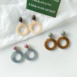 Two-tone Hoop Drop Earring