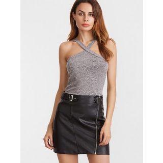 Cross Strap Knit Camisole Top