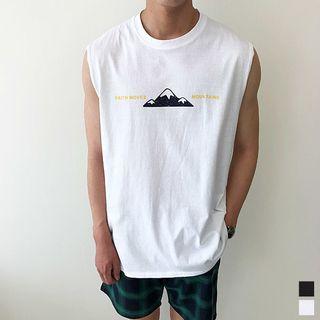 Mountains Printed Sleeveless Top