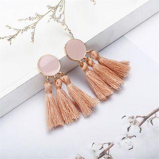 Glaze Disc Tassel Earring