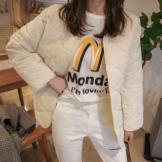 Quilted Liner Jacket With Sash