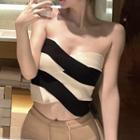 Two Tone Knit Tube Top