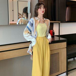 Camisole Top / Print Shirt / Wide Leg Pants