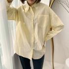 Pocket-patch Plain Shirt Yellow - One Size