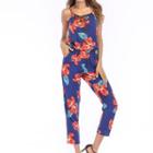 Flower Print Cropped Jumpsuit