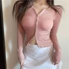 Long-sleeve Button-up T-shirt / Skort