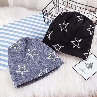 Star-accent Fleece-lining Knit Hat