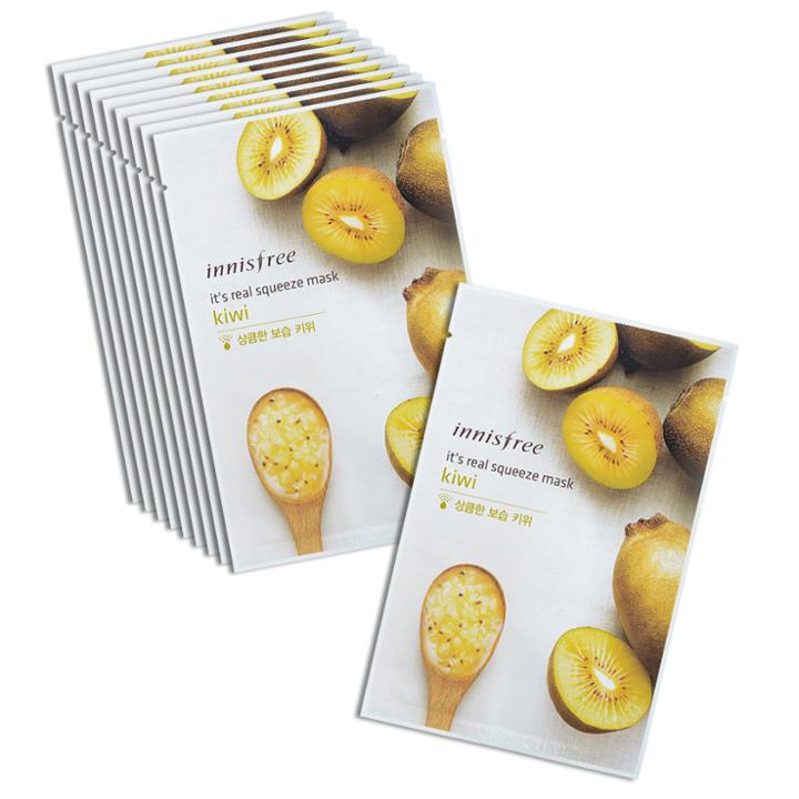Innisfree - Its Real Squeeze Mask (kiwi) Set 10 Pcs