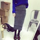 Melange Midi Knit Skirt