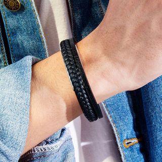 Faux Leather Braided Bangle