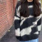 Zebra Print Sweater Zebra - Black & White - One Size