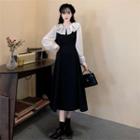Mock Two-piece Ruffled A-line Dress