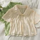 Slim-fit Pleated Crop Shirt