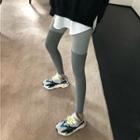 Color-block Leggings As Figure - One Size