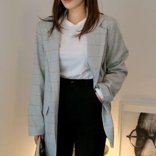 Three-button Boxy Check Jacket