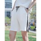 Colored Contrast-trim Sweat Shorts (s~xxxxl)