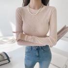 Crew-neck Cropped Sheer Top