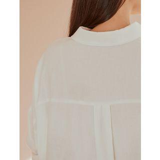 Plus Size Plain Winter Cotton Shirt