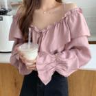 Cold Shoulder Blouse As Shown In Figure - One Size